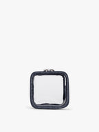 Tiny Clear Cosmetics Case in Croc-Embossed
